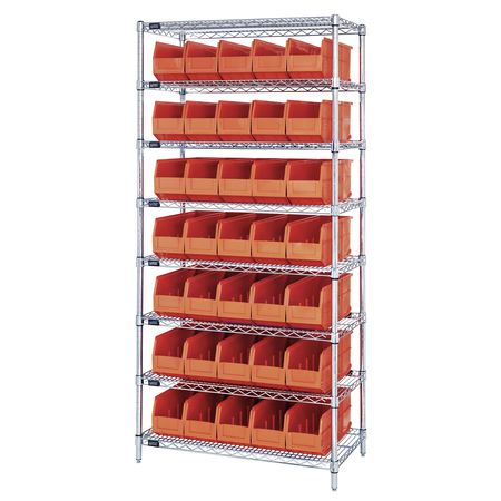 QUANTUM STORAGE SYSTEMS Stackable Shelf Bin Steel Shelving Systems WR8-461OR